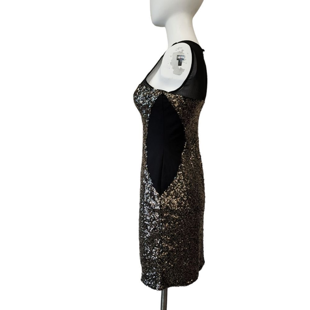 Aidan Mattox Black With Good Sequin Illusion Dress - image 7